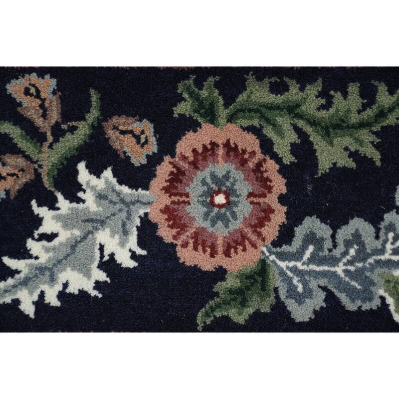 Hand Knotted Oriental 100% Wool Carpet Traditional All-Over Beige & Ivories Aubusson Area Rug - 9' 0'' X 6' 0''