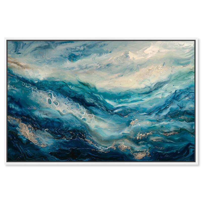 Jeweled Waters Canvas by Art Remedy - White - 15" x 10"