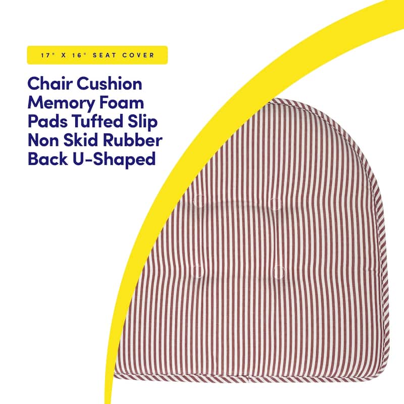 Pinstripe U-shaped Memory Foam Chair Pad