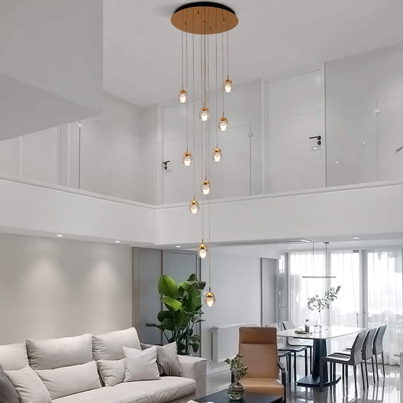 10-Light LED Chandelier Brass Chandelier - N/A