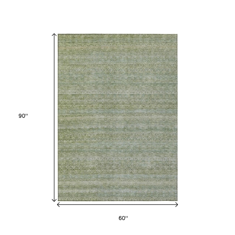 HomeRoots Striped Transitional Rectangle Outdoor Rug