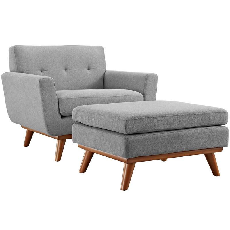 Engage Mid Century Chair Ottoman Set - Expectation Gray