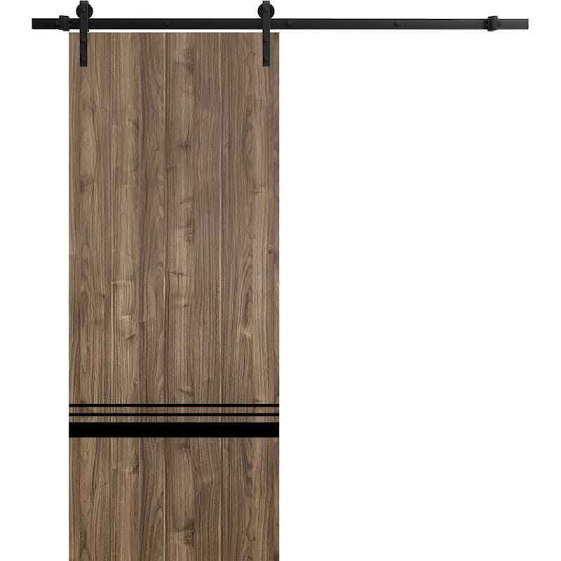 Sturdy Barn Door 36 x 80 Planum 0012 Walnut with 6.6FT - 42" x 96"