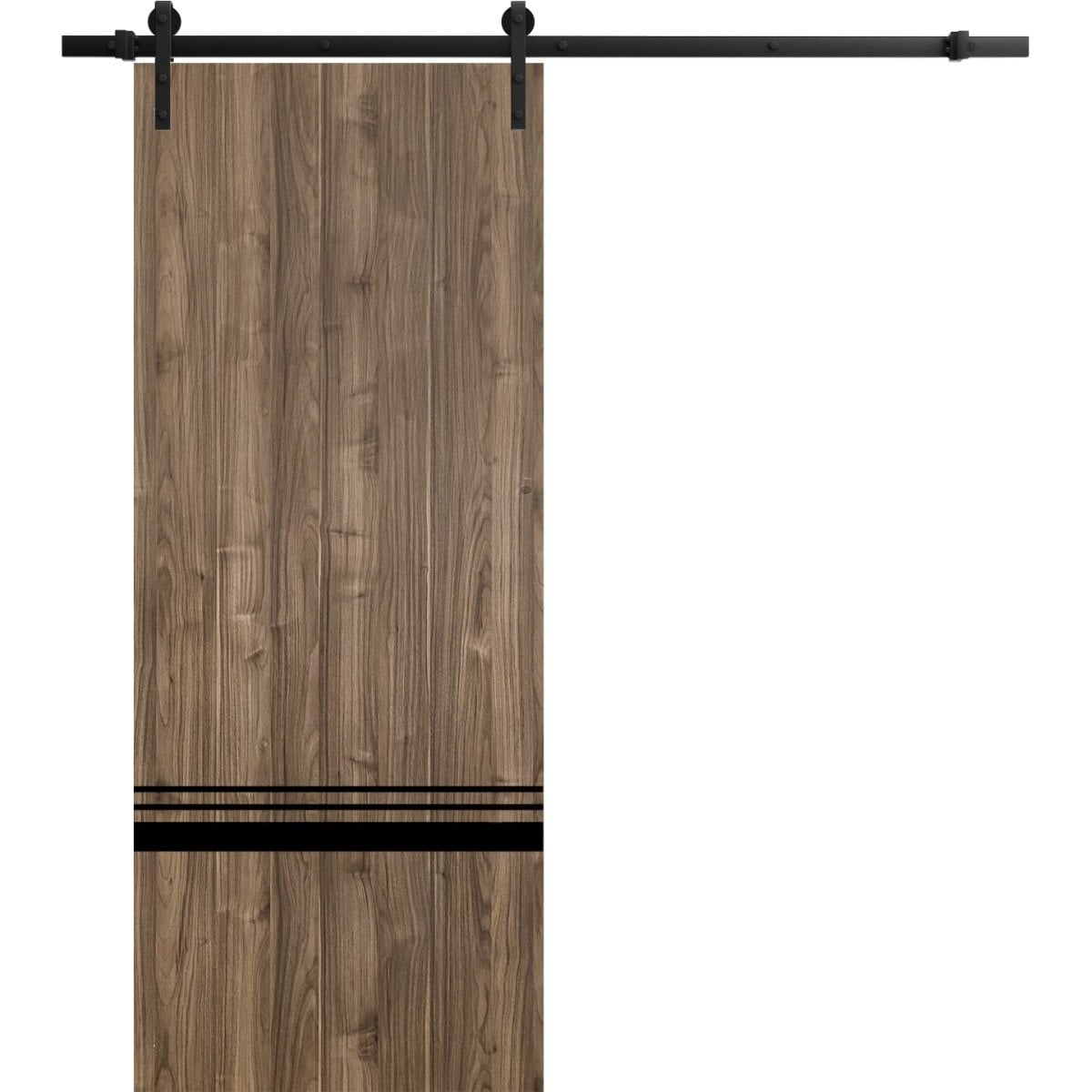 SartoDoors Planum 0012 | Bedroom Door Barn Door | Solid Wood | Hardware Set | 36x80, Walnut Bathroom Door Pantry Door