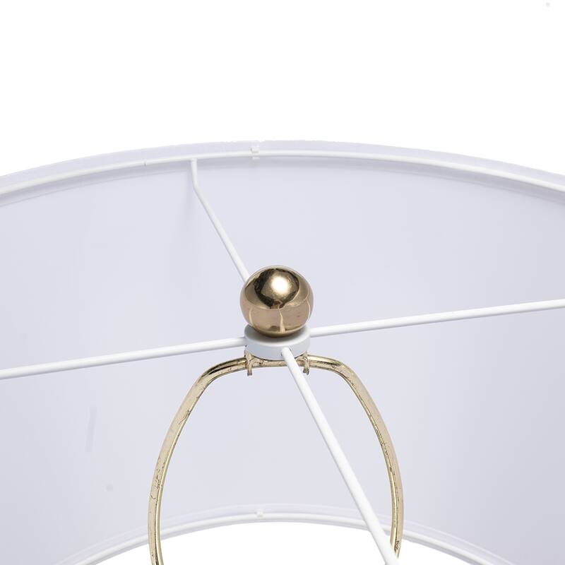 Gold and White Table Lamp with Round Four Tiered Body(Lamp Shade Assembly Required)
