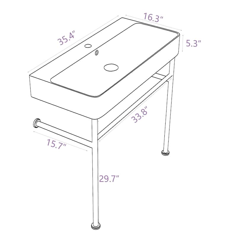 Freestanding Bathroom Vanity with Ceramic Sink