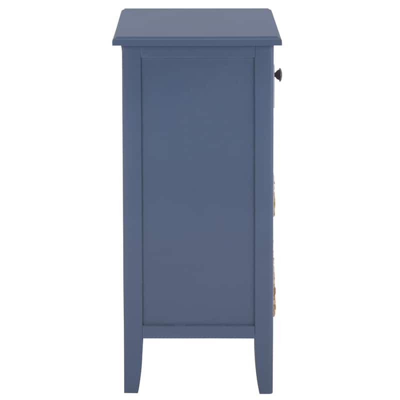 SAFAVIEH Helma Distressed Black Drawer Storage Side Table - 15" x 11.8" x 27.6" - 15"W x 12"D x 26"H