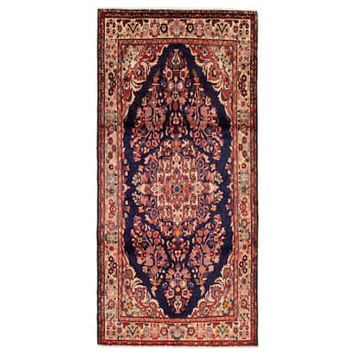 ECARPETGALLERY Hand-knotted Anadol Navy Wool Rug - 4'8 x 10'5