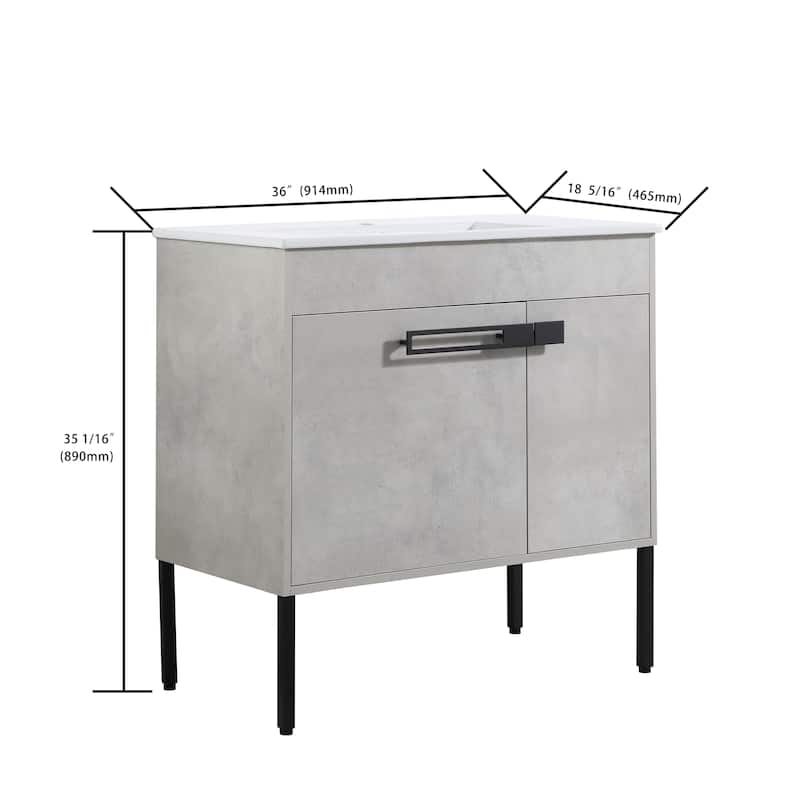 Beingnext 24"/30"/36" Bathroom Vanity with Sink, Freestanding/Floating Bathroom Vanity with Soft Close Door and Adjustable Shelf