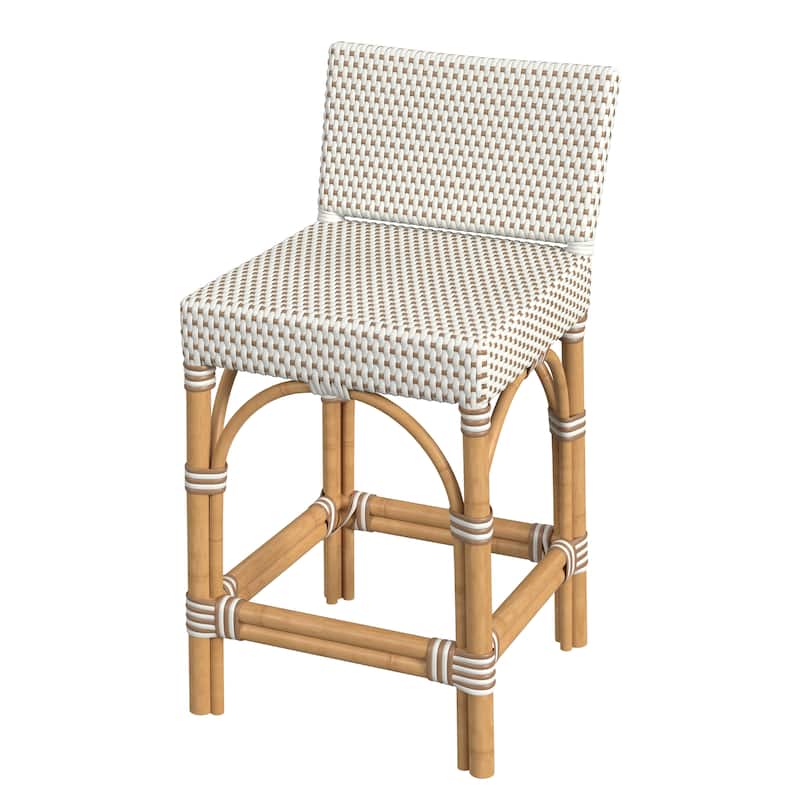 Amalfi 24.5 in. Seat Height Outdoor Counter Stool with Back