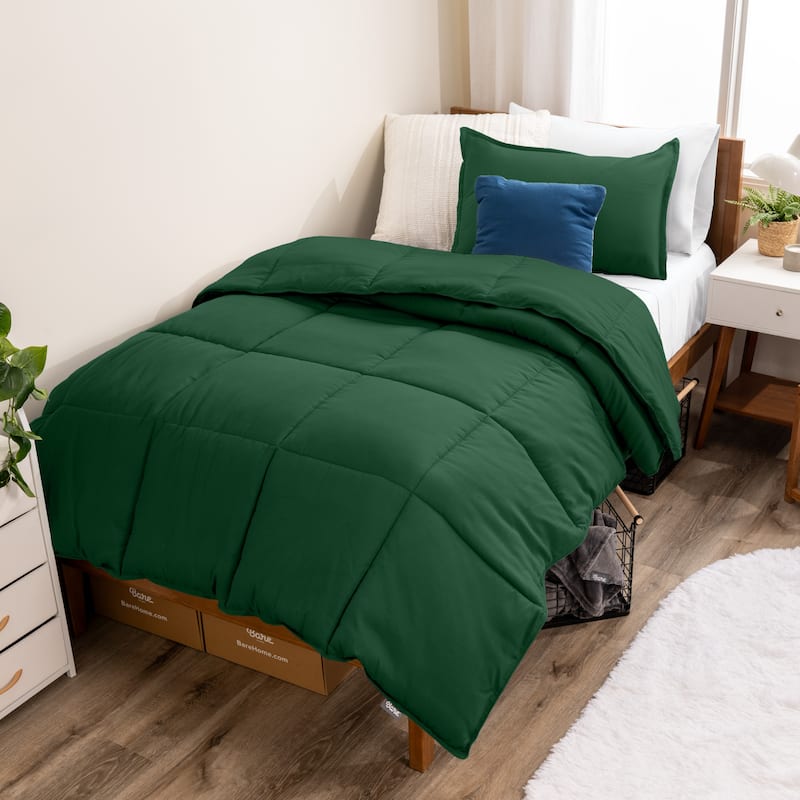 Bare Home Hypoallergenic Down Alternative Comforter Set - Twin - Twin XL - Forest Green