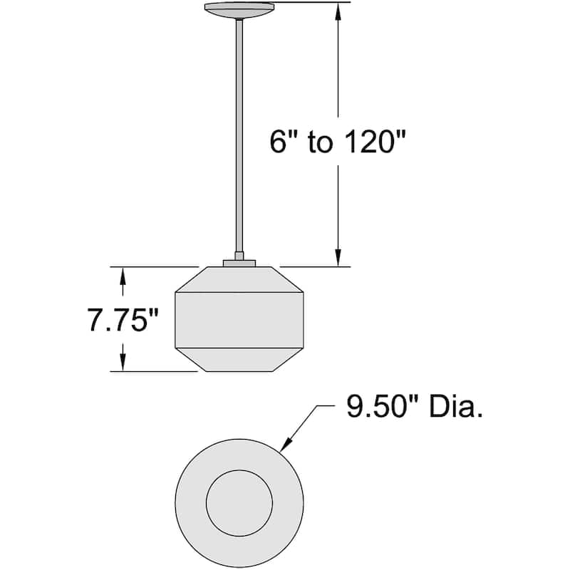 Access Lighting Clarity Short LED Pendant - Black Finish