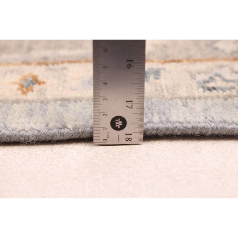ECARPETGALLERY Hand-knotted Modern Oushak Light Denim Blue Wool Rug - 8'1 x 9'11