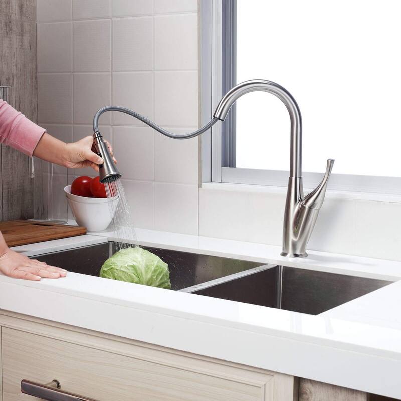 Lordear Pull Out Kitchen Sink Faucet with Sprayer