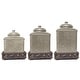 preview thumbnail 5 of 3, HiEnd Accents Savannah Canister & Base Set, 3PC Taupe