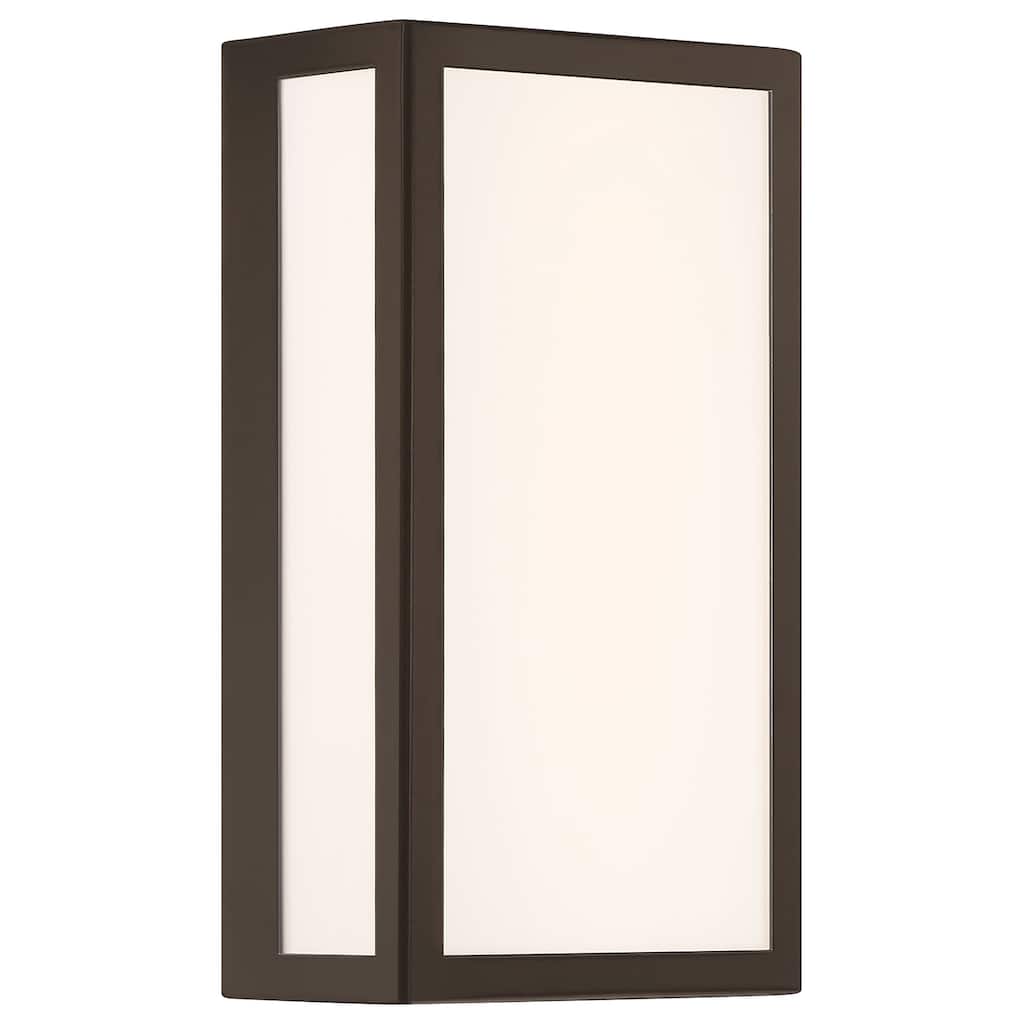 Access Lighting GEO 12in H Dual Voltage Outdoor LED Wall Mount - Black - Acrylic Lens