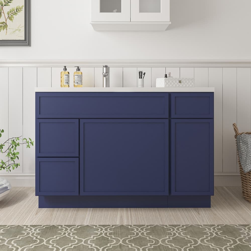 Vanity Art 48" Birch Freestanding Bathroom Vanity Cabinet without Top