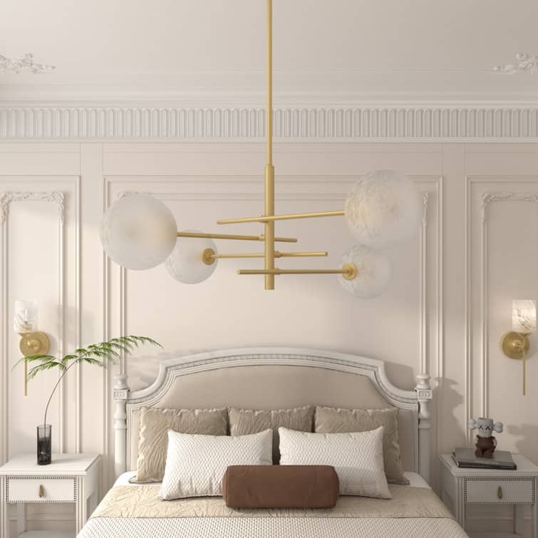 Acroma 4-Light Sputnik Gold Modern Chandelier-UL - N/A