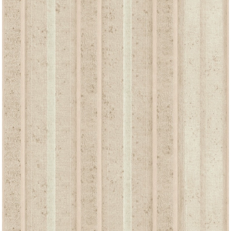 Seabrook Design Hestia Distressed Stripe Unpasted Wallpaper - 20.5 in W x 33 ft. L - Metallic Almond & Mauve