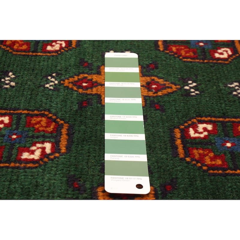 ECARPETGALLERY Hand-knotted Afghan Green Wool Rug - 3'1 x 4'9