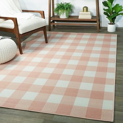 Porch & Den Morgen Gingham Check Indoor/Outdoor Area Rug