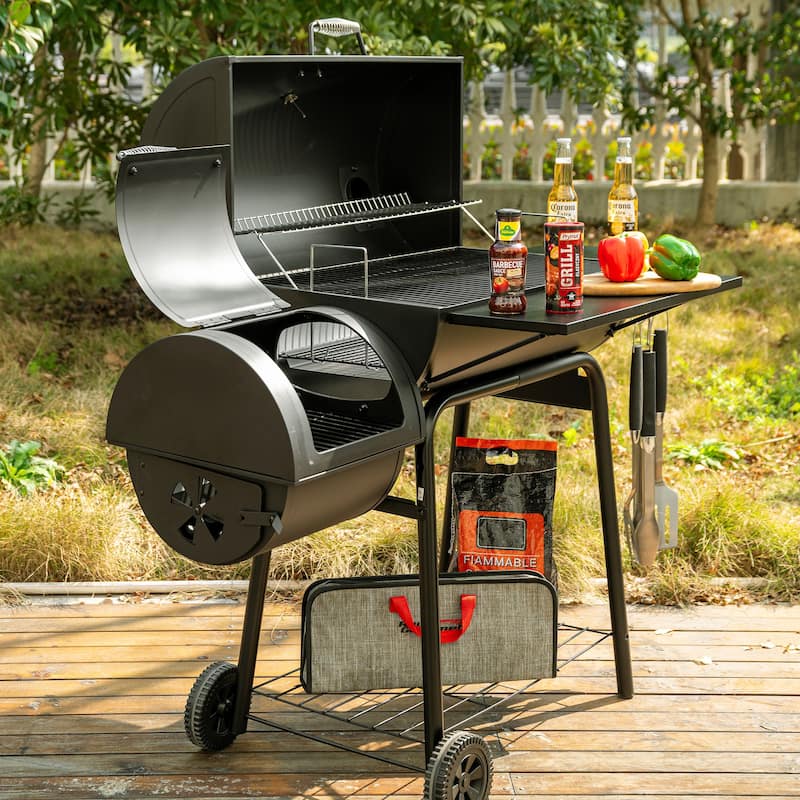 Royal Gourmet CC1830S Charcoal Grill with Offset Smoker,Black