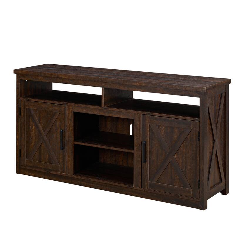 CUSchoice Farmhouse TV Stand Modern Media Console for TVs Up to 65" - 15.75*57.87*30.31inch (W*L*H)