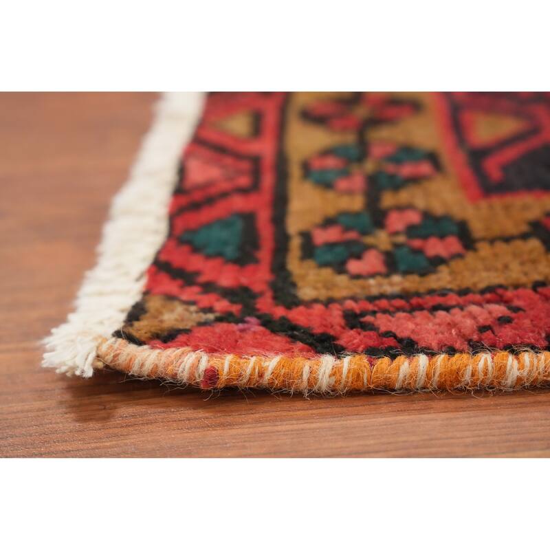 Hand Knotted Oriental 100% Wool Carpet Traditional Tribal Pink Ardebil Runner Rug - 9' 6'' X 3' 6''