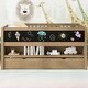 preview thumbnail 15 of 22, Twin Size Loft Bed, Wood Low Loft Bed with Storage Shelves, Blackboard, Trundle and Ladder Wooden Bed Frame No Box Spring Needed
