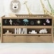 preview thumbnail 2 of 22, Twin Size Low Loft Bed with Trundle, Solid Wood Bed Frame with Storage Shelves & Blackboard, Space-Saving Design for Small Rooms