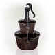preview thumbnail 8 of 7, Alpine Corporation 27" Tall 2-Tier Barrel and Pump Waterfall Fountain, Bronze Finish