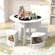 preview thumbnail 4 of 8, Gymax 5-PC Kids Table & Chair Set w/Writable Blackboard&Storage Stools