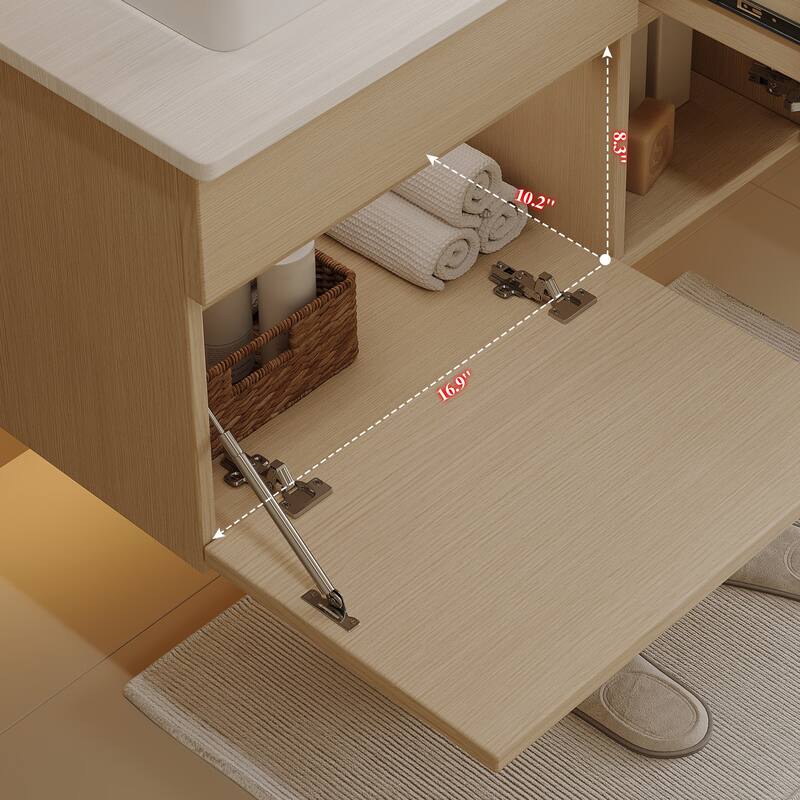 31.5 Inches Floating Single Small Bathroom Vanity with Sink