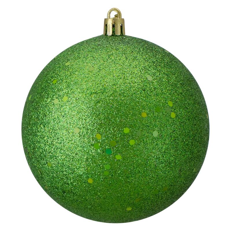 Holographic Glitter Green Shatterproof Christmas Ball Ornament 4"