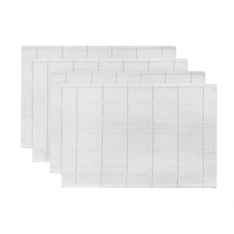 Izod Chadwick White Silver Lurex 4-Pack Placemat Set