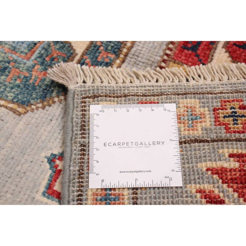 ECARPETGALLERY Hand-knotted Uzbek Ghazni Grey Wool Rug - 4'0 x 6'0