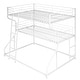 preview thumbnail 6 of 4, White Full XL over Twin XL over Queen Metal Triple Bunk Bed with Guardrail, Angled Ladder