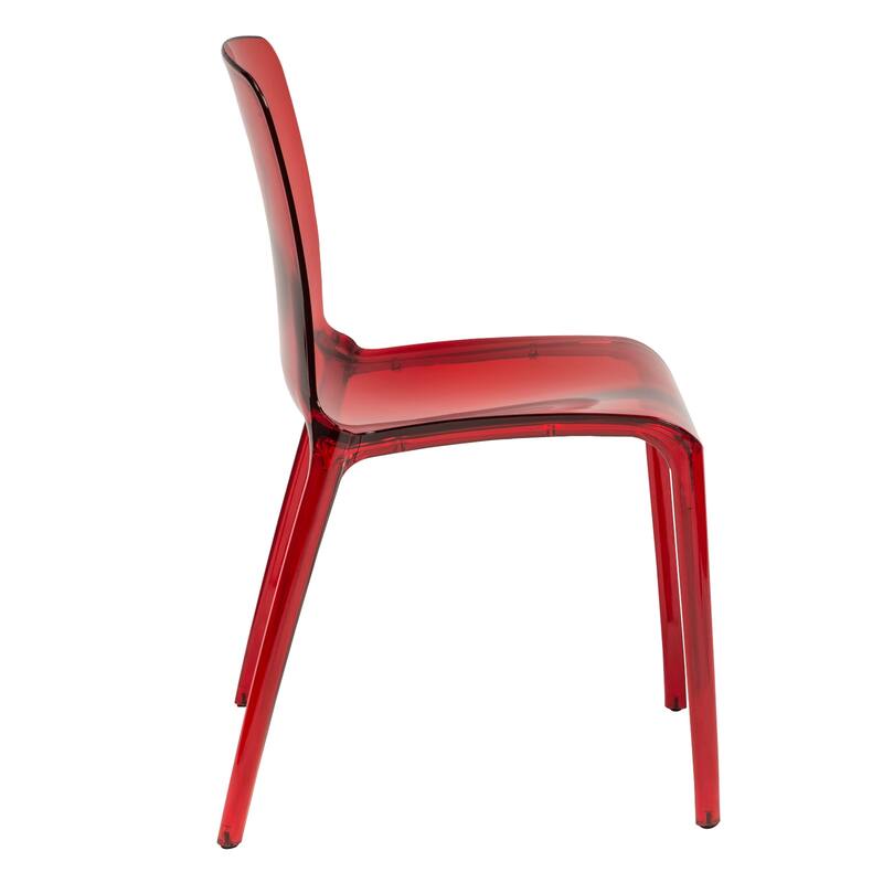 Stackable Acrylic Dining Chair Modern Full Back Transparent Accent Side Chair - Height 32.25", Width 20.5", Depth 21".