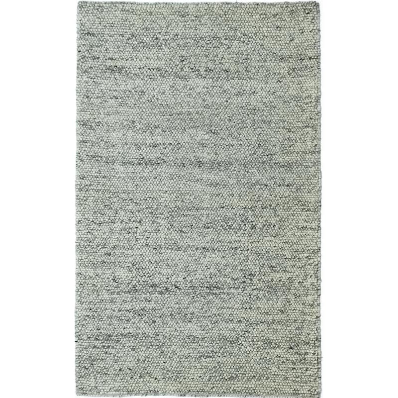 Domani Clouds Contemporary Hand-Knotted Grey & Ivory Heathered Rug - 5' x 7'6"