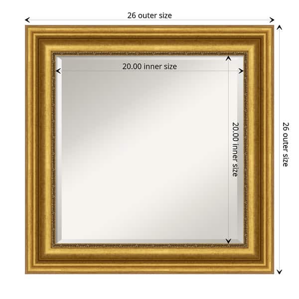 dimension image slide 4 of 6, Beveled Bathroom Wall Mirror - Parlor Gold Frame