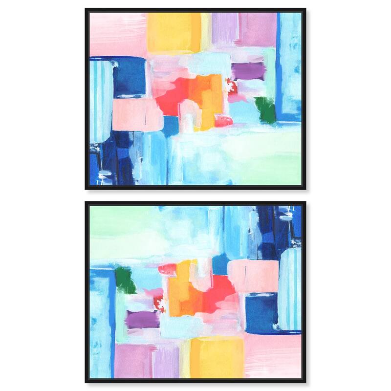 Navy Red Hustle Sneaker Canvas by Art Remedy - 54" x 36" - White