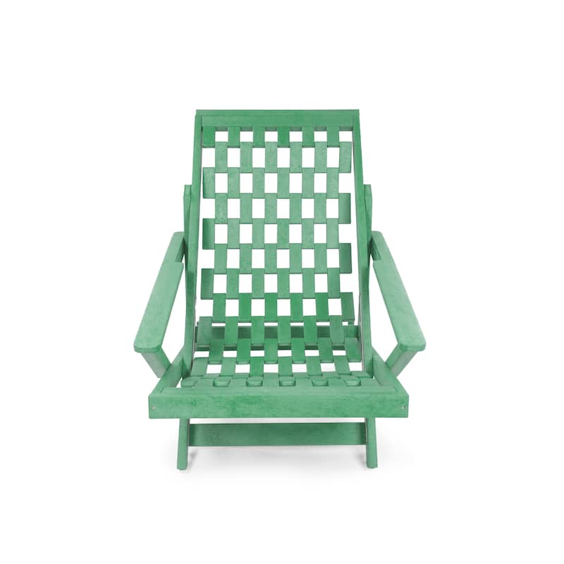 Aspen Fully Assembled All-Weather Outdoor Folding Lounge Chair and Table Set - 3-piece
