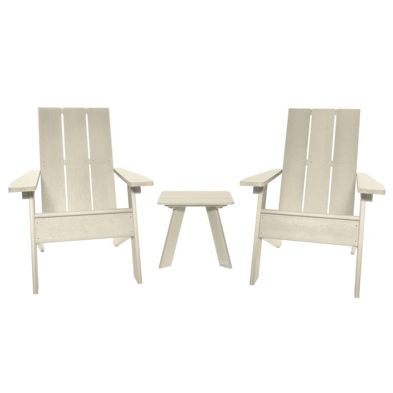 HIGHWOOD 3-piece Adirondack Chairs and Side Table Set - Whitewash