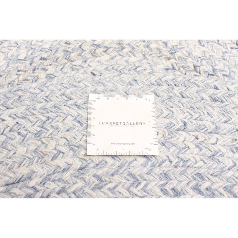 ECARPETGALLERY Braid weave Sienna Light Grey Wool Rug - 3'4 x 3'4