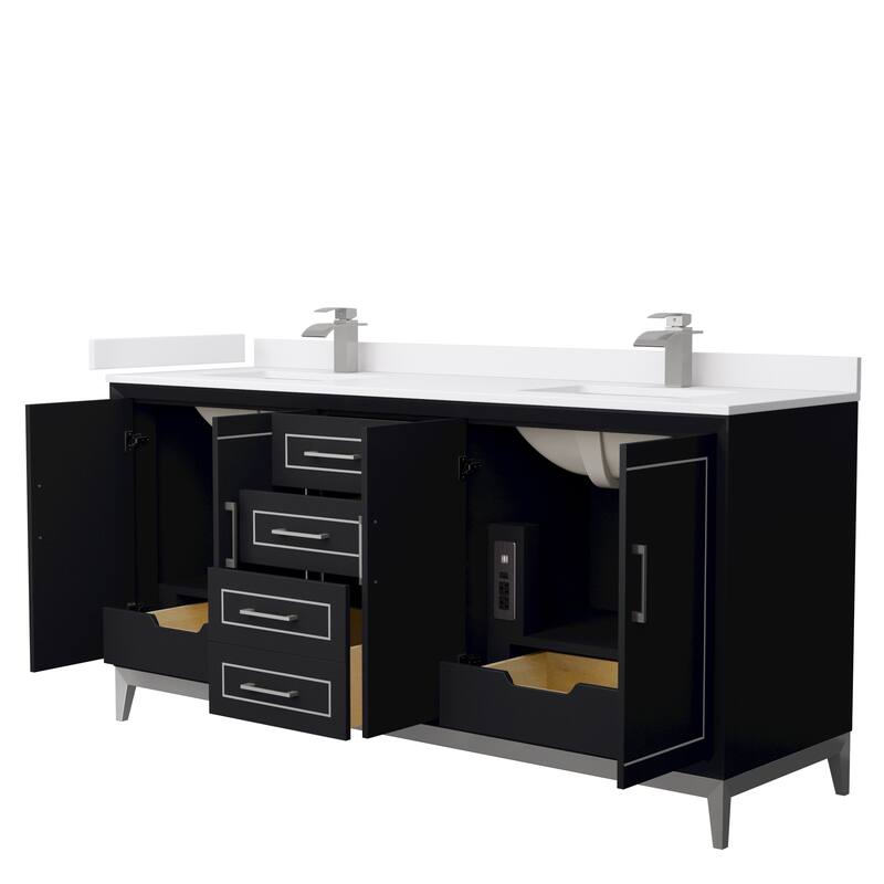 Marlena 72-Inch Double Vanity Set, Cultured Marble Top