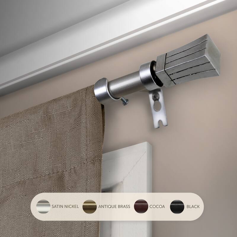 InStyleDesign Waver Adjustable Curtain Rod - 28 to 48 inches - Satin Nickel