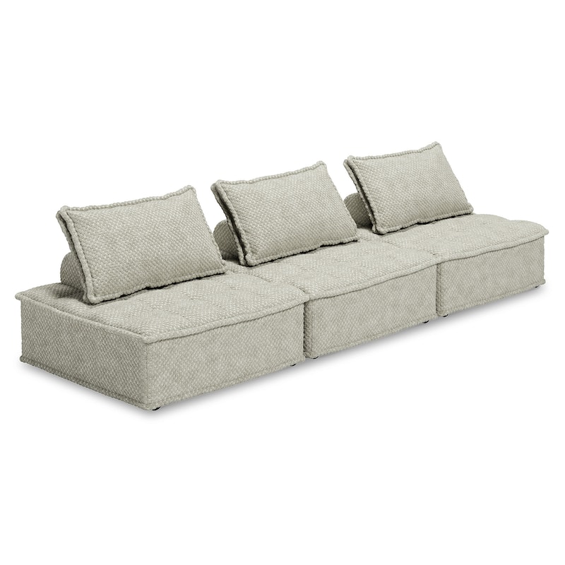 Signature Design by Ashley Bales Gray 3-Piece Modular Seating - 117"W x 39"D x 28"H