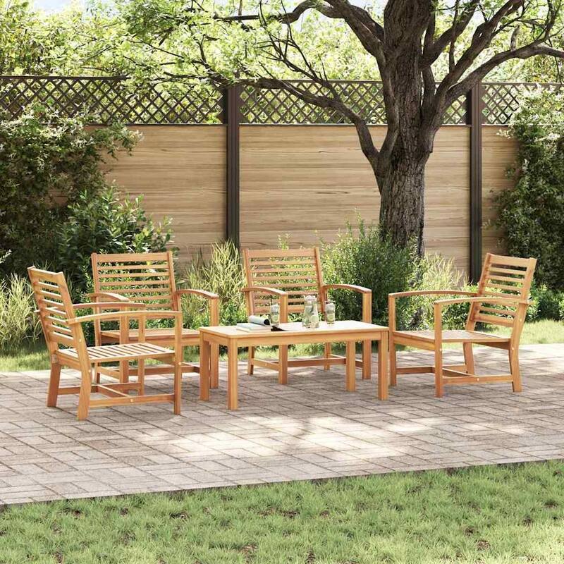 vidaXL Garden Sofa Set Natural Solid teak wood - 37 x 18 x 16