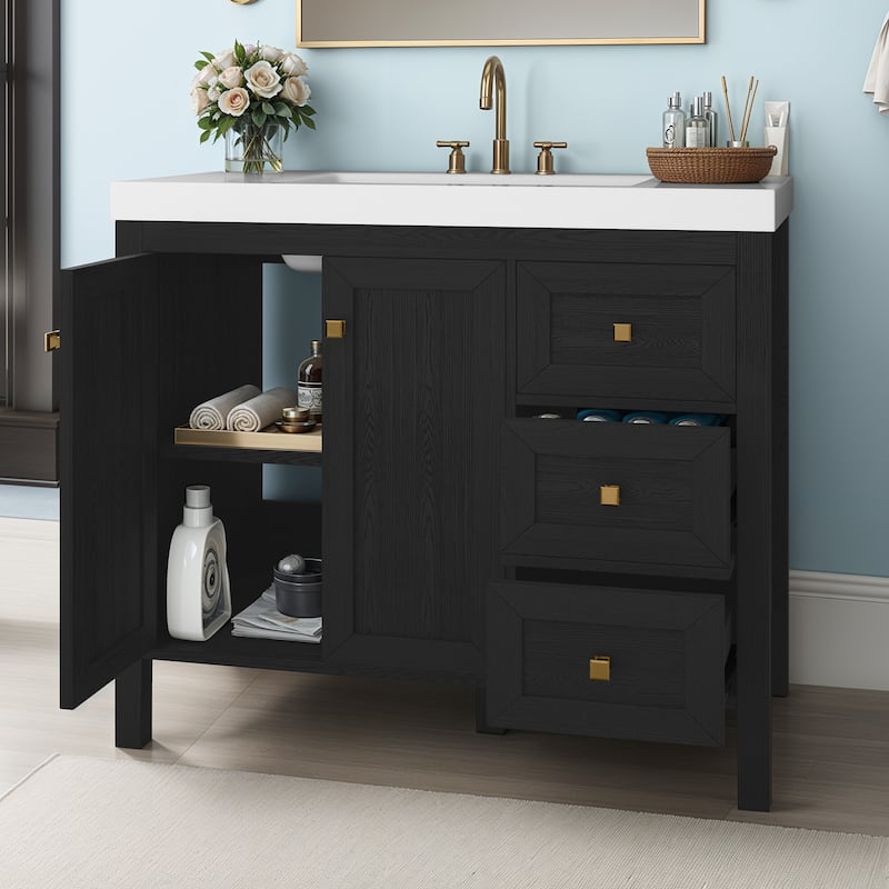 Moasis 36"/42" Bathroom Vanity Cabinet Set with Sink Combo and 3 Drawers & Cabient
