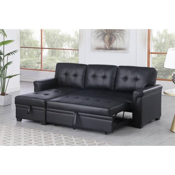 Modern Reversible Sleeper Sectional Sofa with Storage Chaise - Bed Bath ...